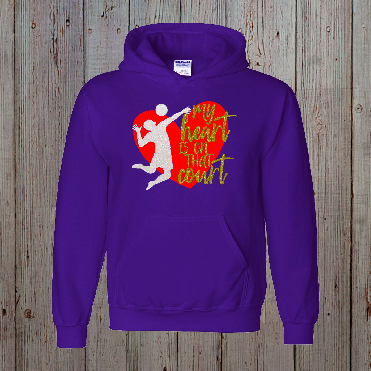 My Heart is on That Court volleyball sweatshirt