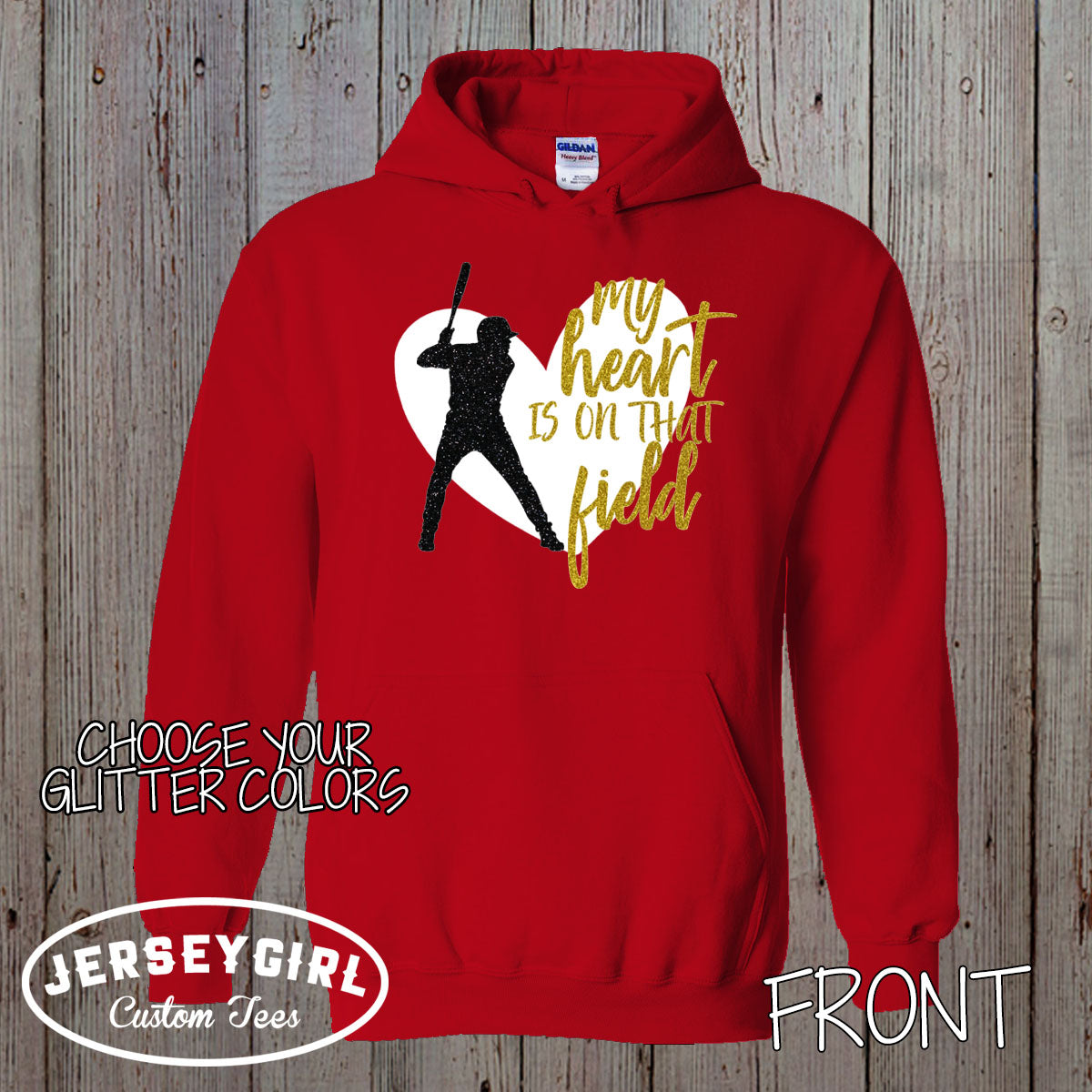 My Heart is on That Field Baseball Hoodie