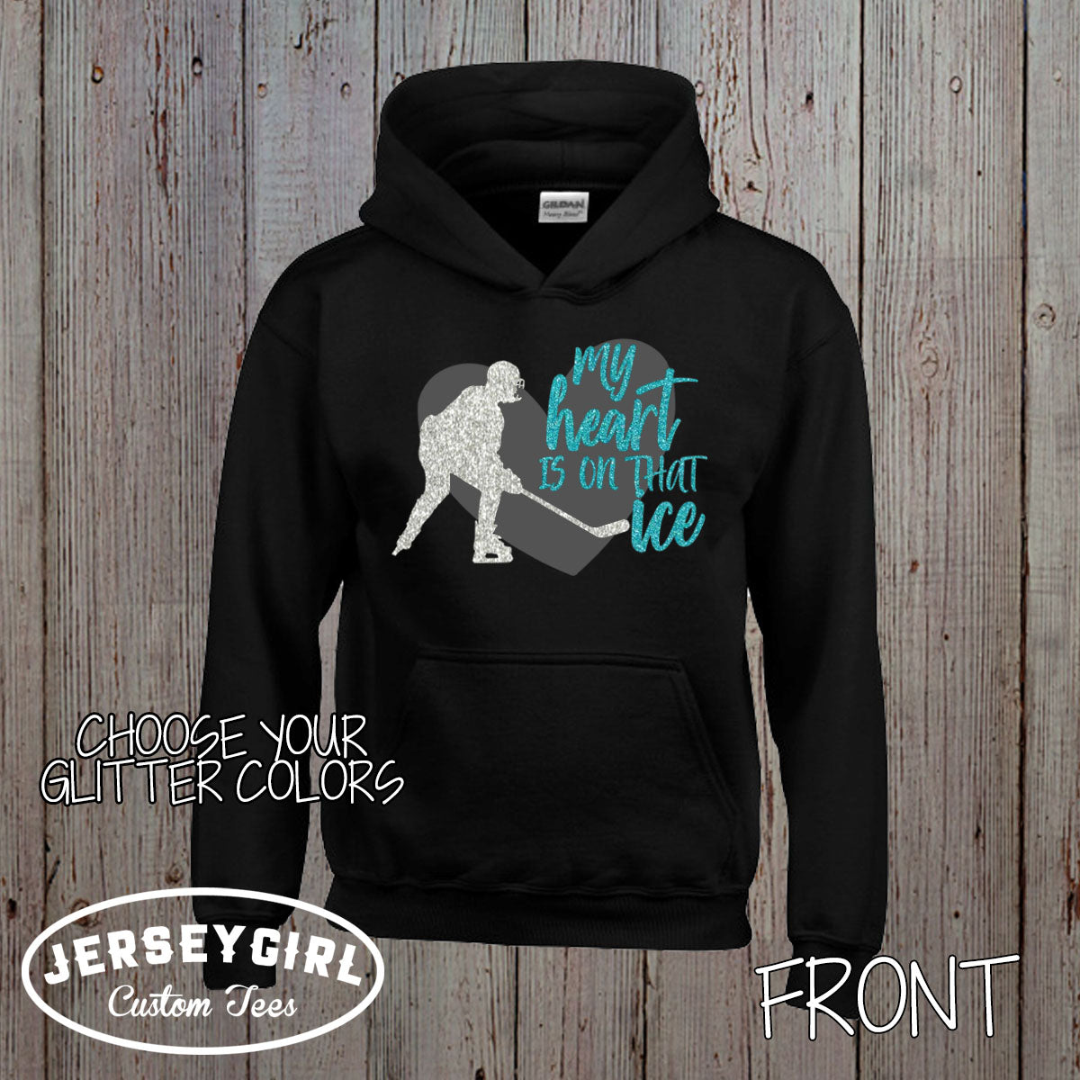 My Heart is on That Ice hockey hoodie