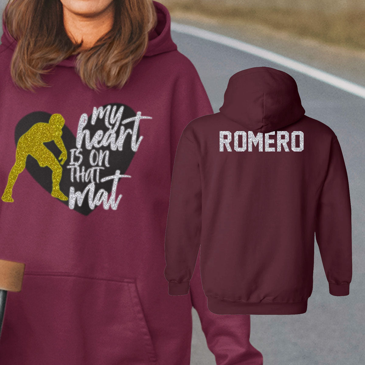 My Heart is on That Mat wrestling sweatshirt
