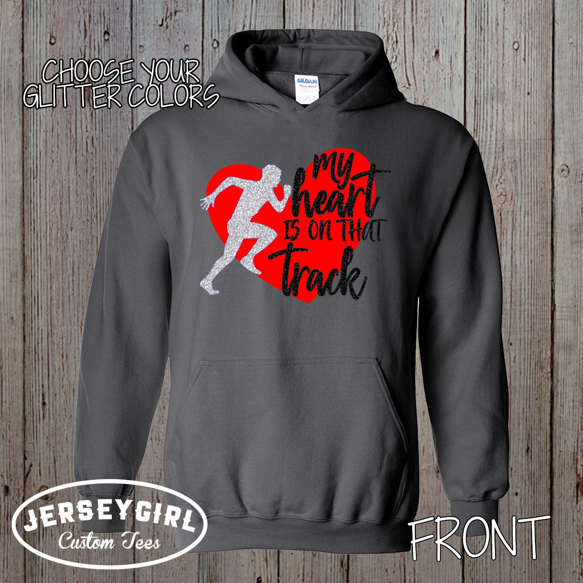 My Heart is on That Track running hoodie