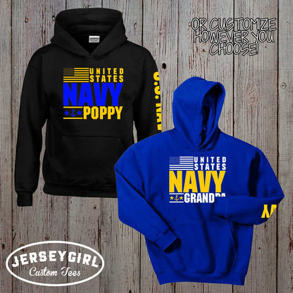 custom Navy dad hoodie