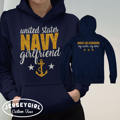 custom Navy girlfriend sweatshirt