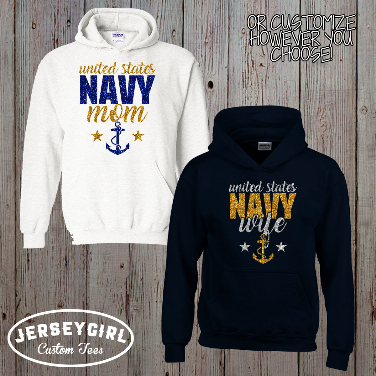 custom Navy girlfriend sweatshirt