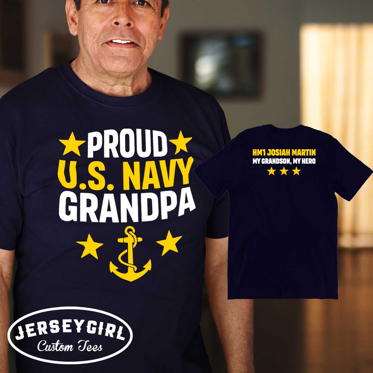 custom Navy grandpa shirt