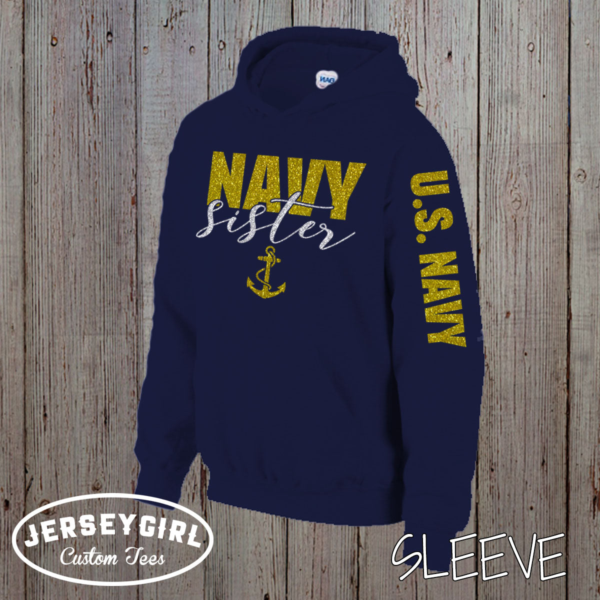 Custom Navy Sister Hoodie