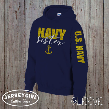 Custom Navy Sister Hoodie