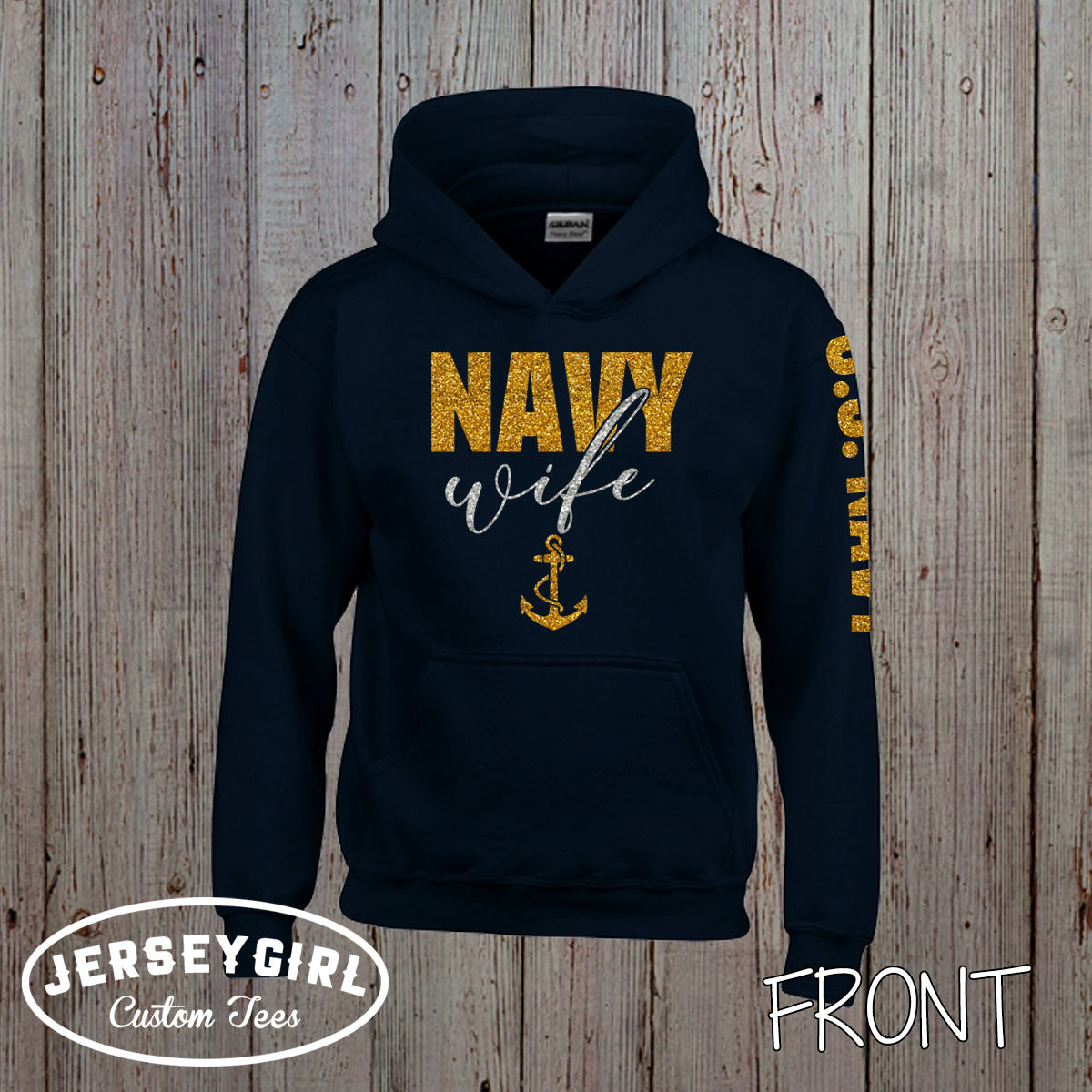 custom Navy wife hoodie