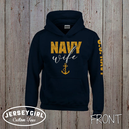 custom Navy wife hoodie