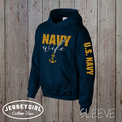 custom Navy wife hoodie
