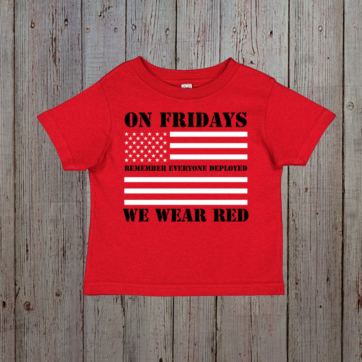 Custom On Fridays We Wear Red Baby Bodysuit / Toddler Shirt