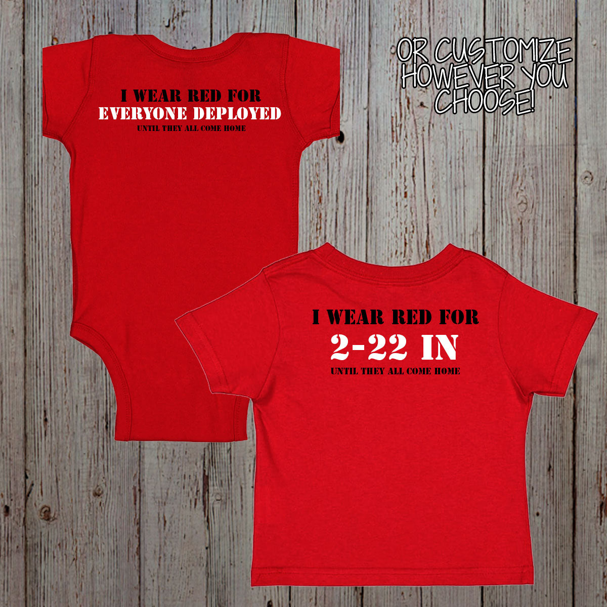 Custom On Fridays We Wear Red Baby Bodysuit / Toddler Shirt