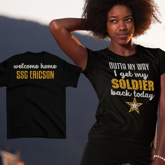 glitter Outta My Way I Get My Soldier Back Today shirt