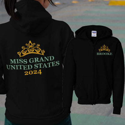 personalized pageant zip-up hoodie