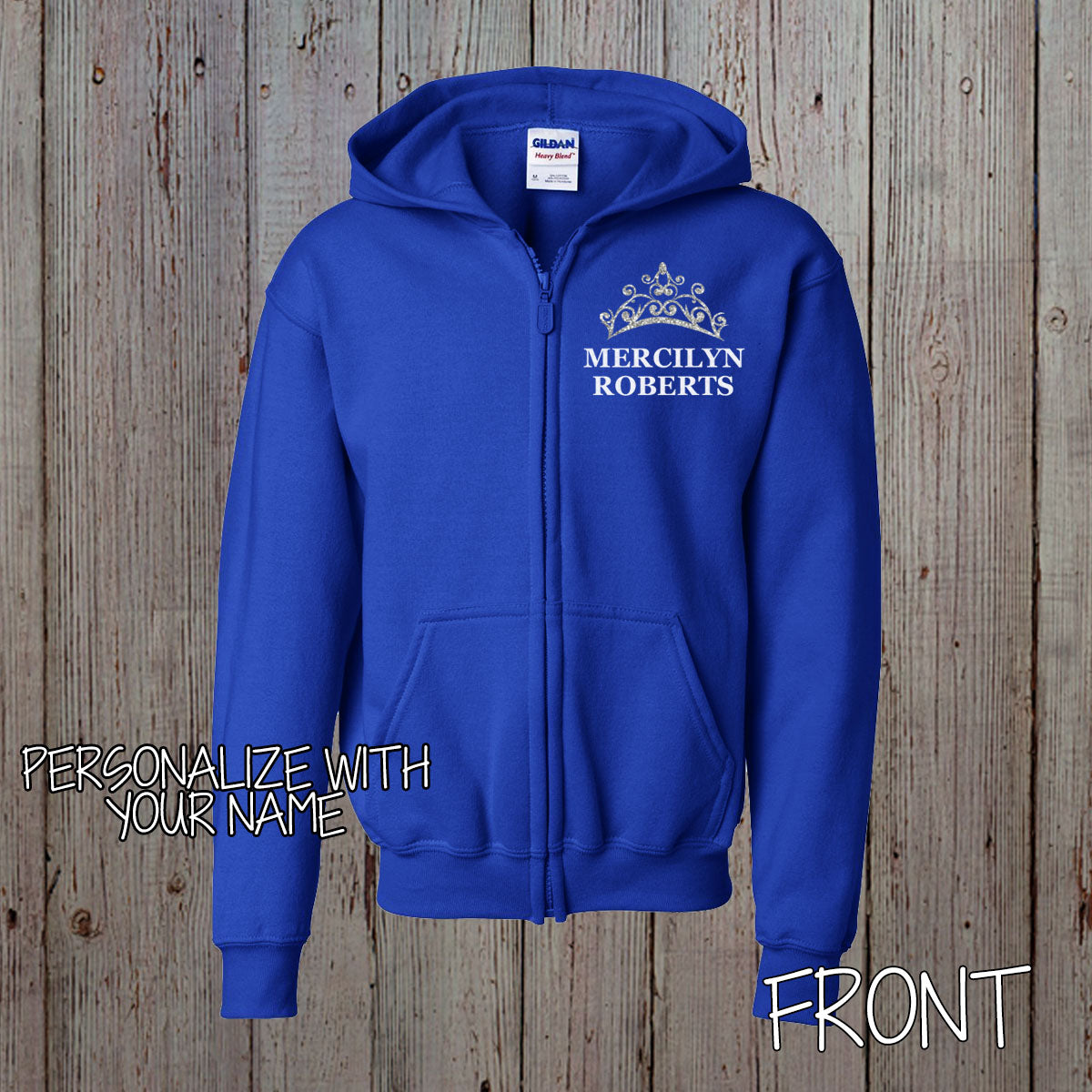 personalized pageant zip-up hoodie