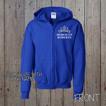 personalized pageant zip-up hoodie