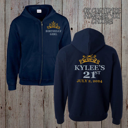 personalized pageant zip-up hoodie