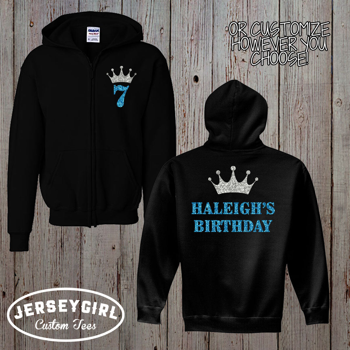 pageant zip up hoodie with name