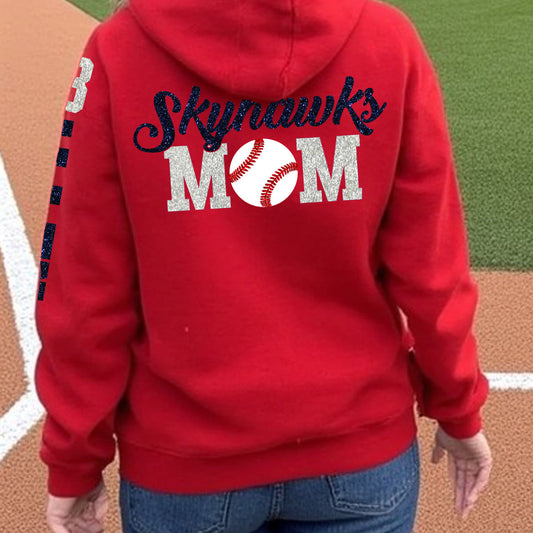 personalized baseball mom zip up hoodie