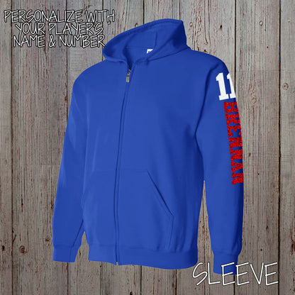 personalized baseball mom zip up hoodie