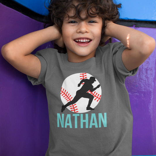 personalized boys' baseball shirt with name