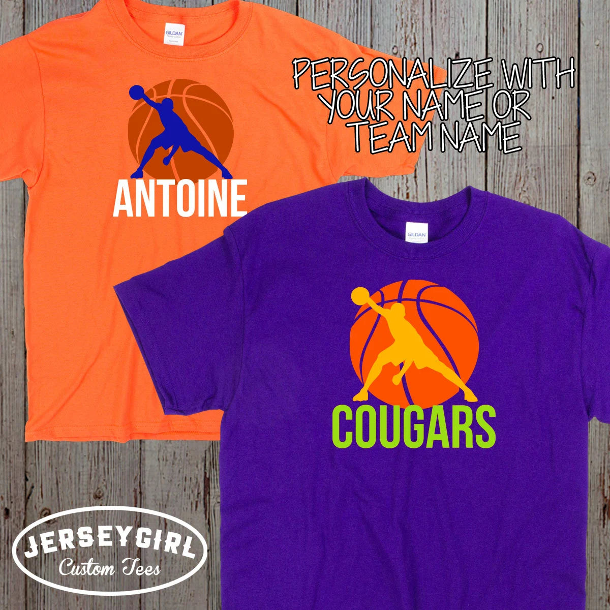 personalized boys basketball shirt