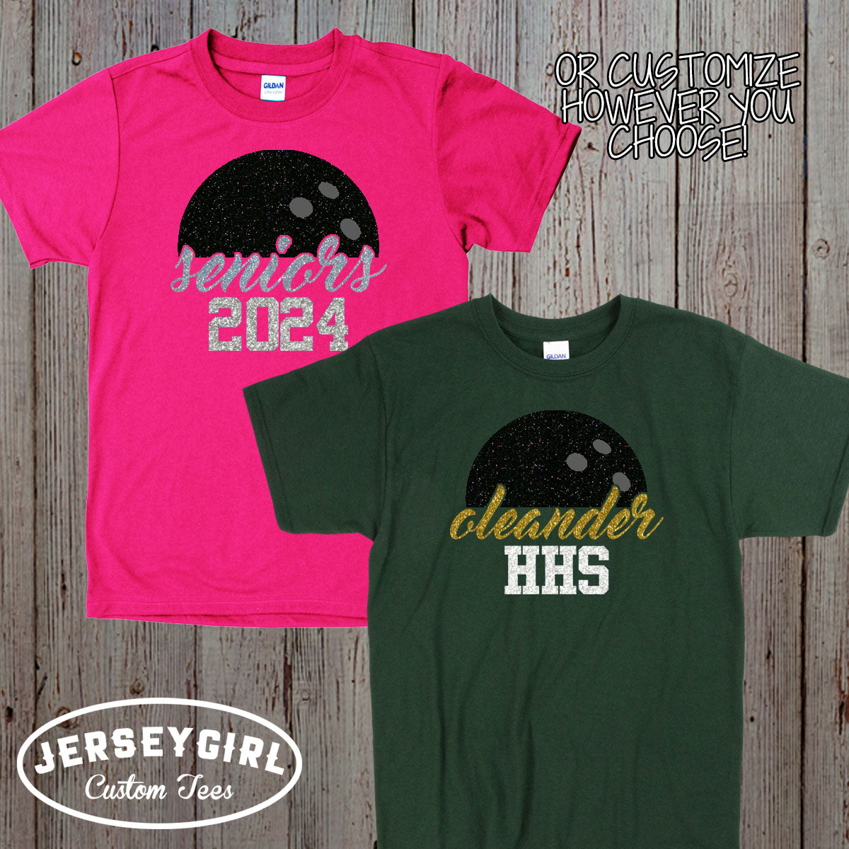 custom glitter bowling shirts