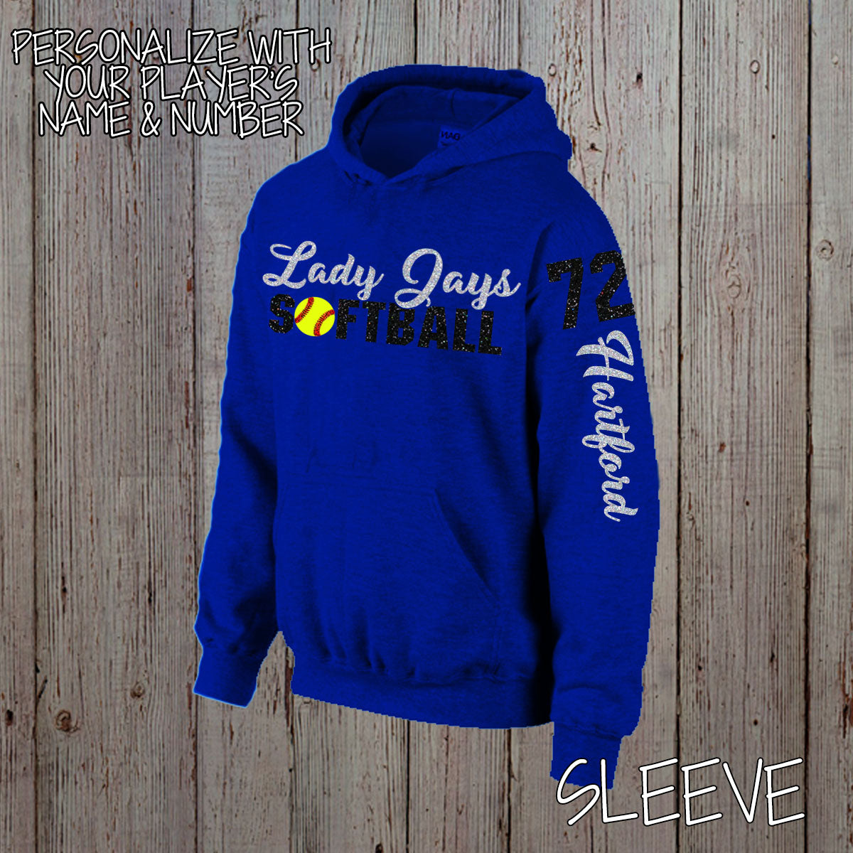 custom girls' softball hoodie