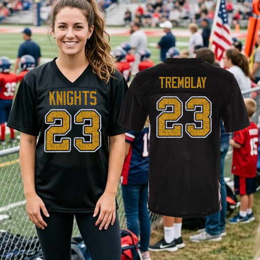 personalized glitter football jersey