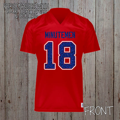 personalized glitter football jersey