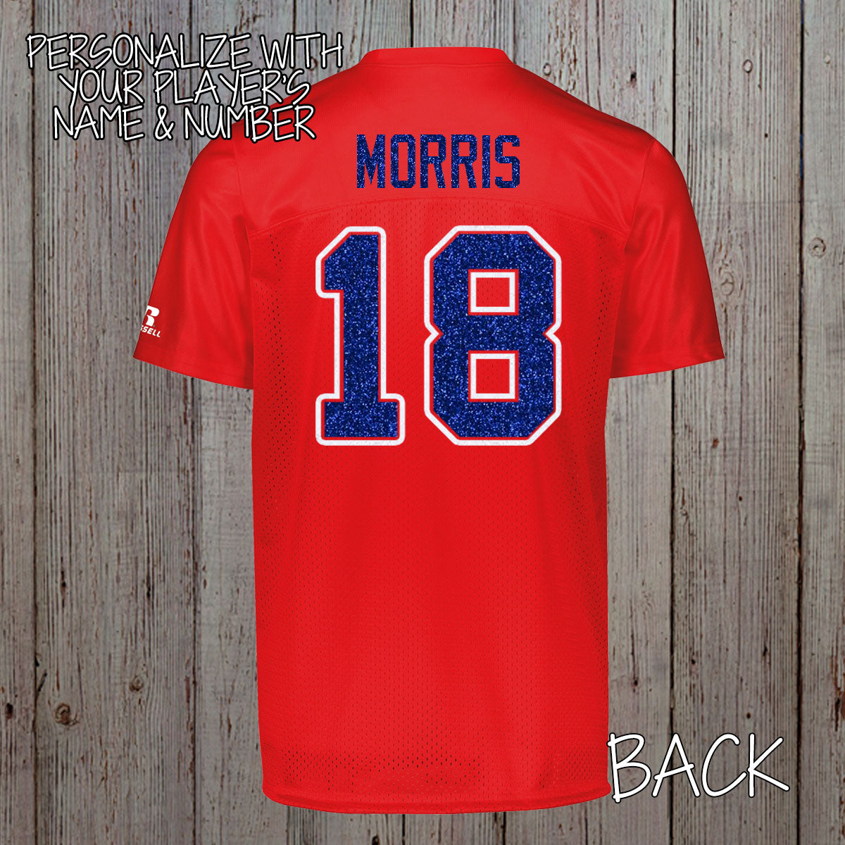 personalized glitter football jersey