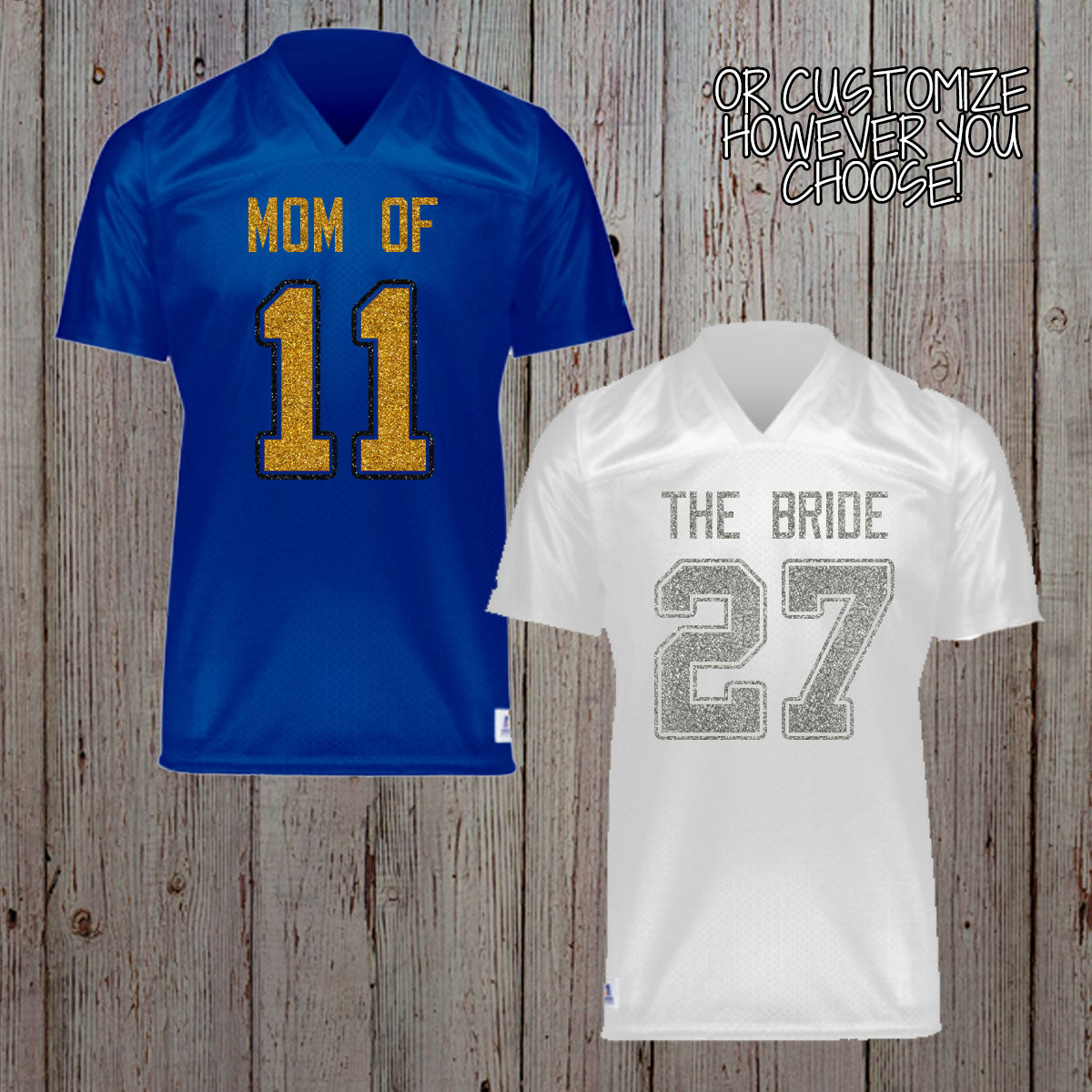 personalized glitter football jersey