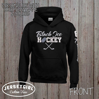personalized glitter hockey hoodie