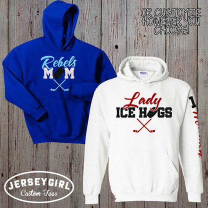 personalized glitter hockey hoodie