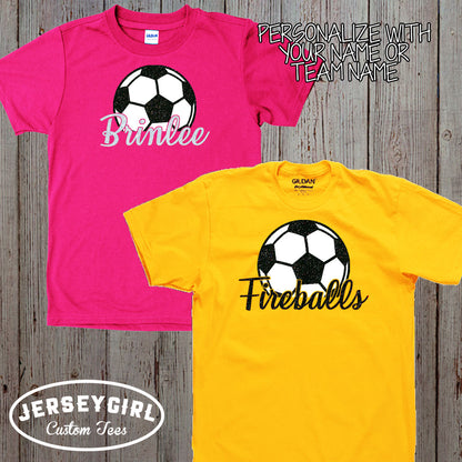 personalized glitter soccer shirt