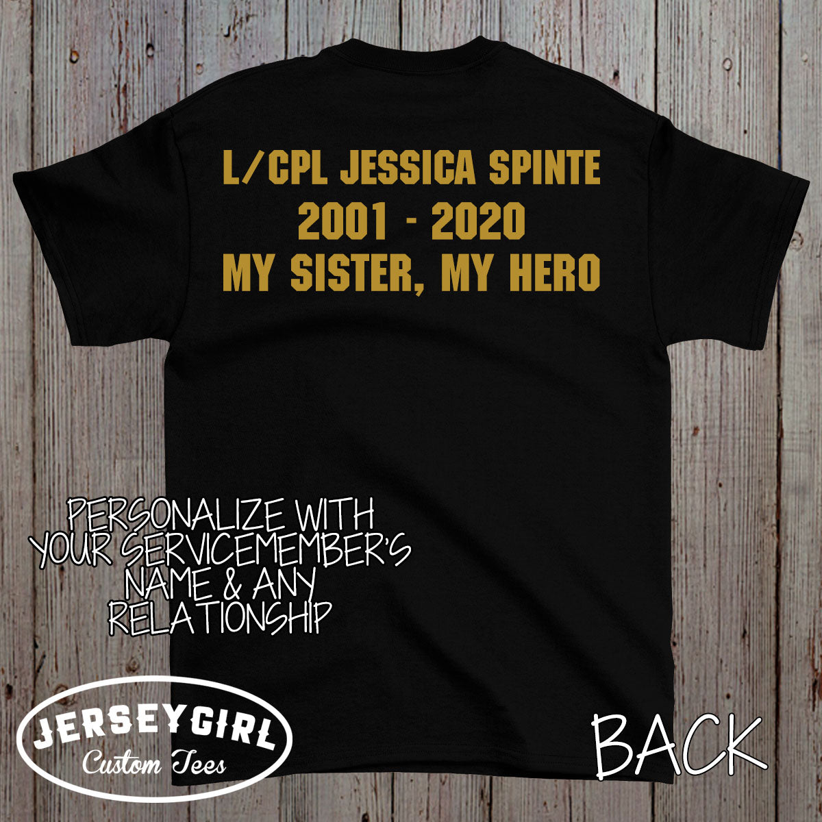 Personalized Gold Star Family Shirt with Service Member's Name