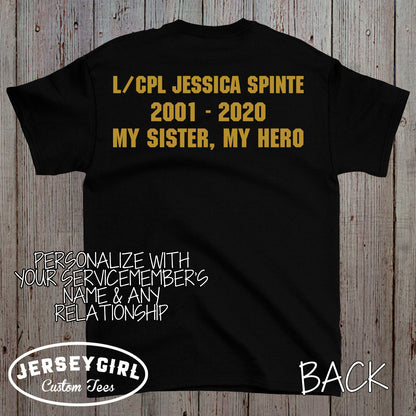 Personalized Gold Star Family Shirt with Service Member's Name