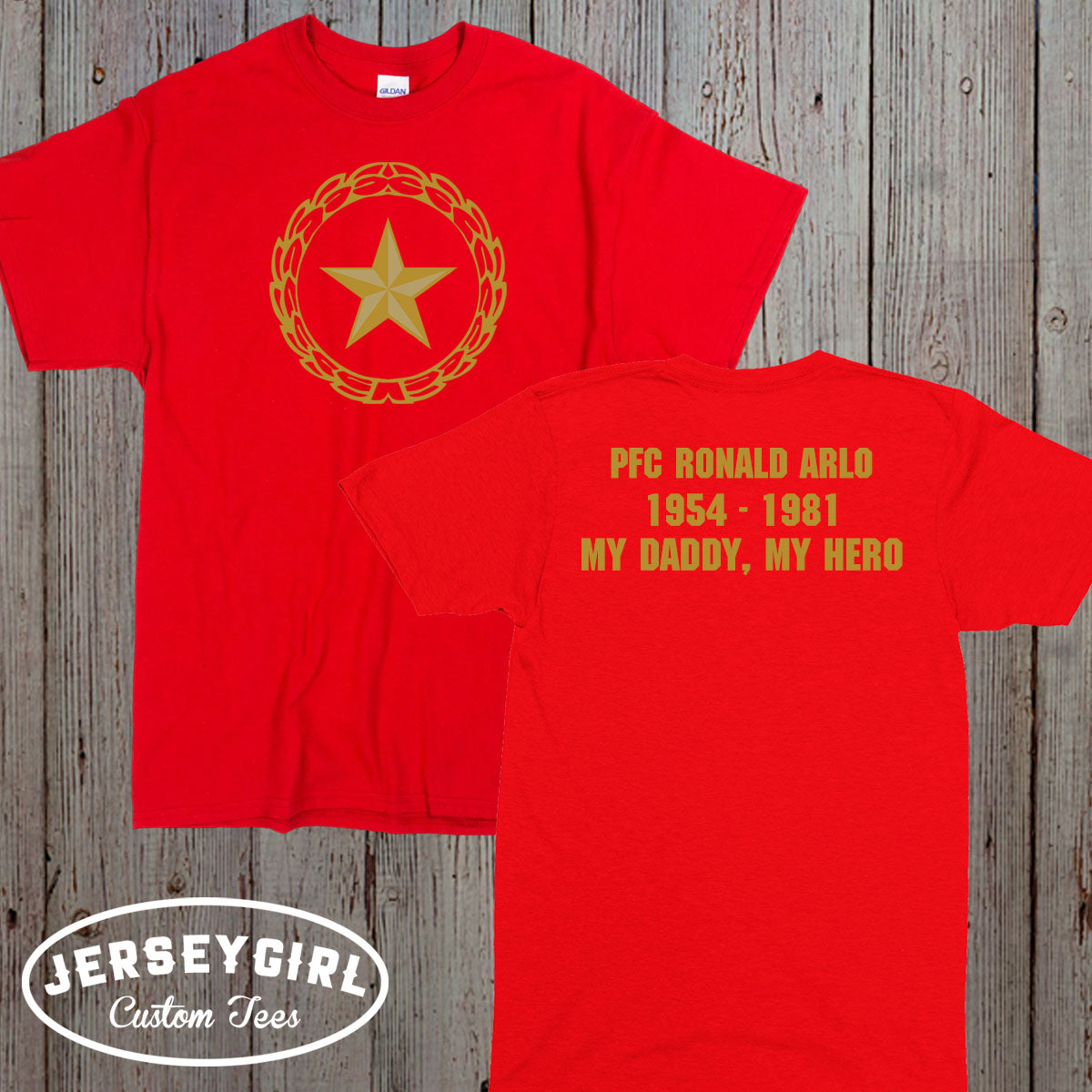 Personalized Gold Star Family Shirt with Service Member's Name