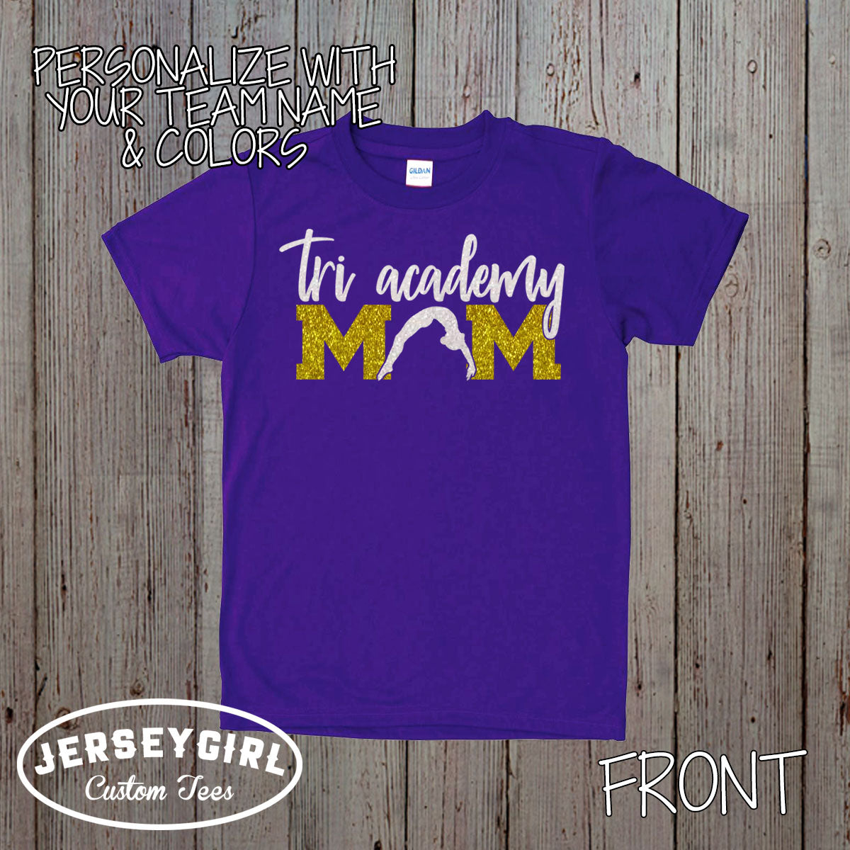 personalized gymnastics mom shirt with gymnast's name