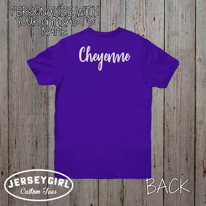 personalized gymnastics mom shirt with gymnast's name