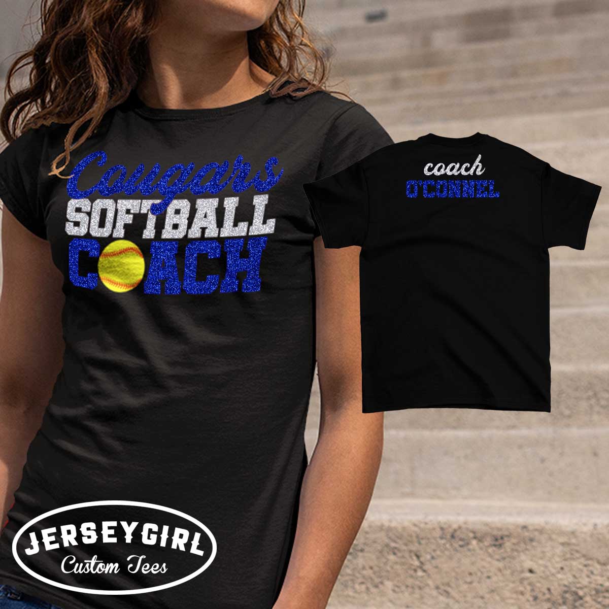 custom softball coach shirt with name