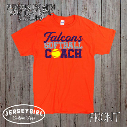 custom softball coach shirt with name