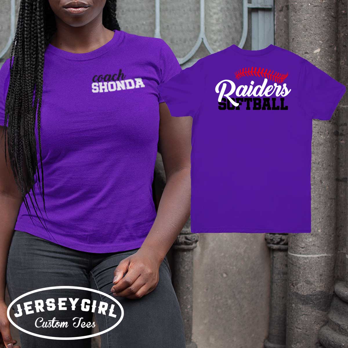 personalized softball coach shirt with team name