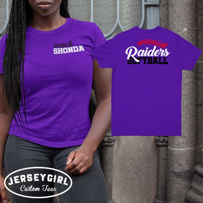 personalized softball coach shirt with team name