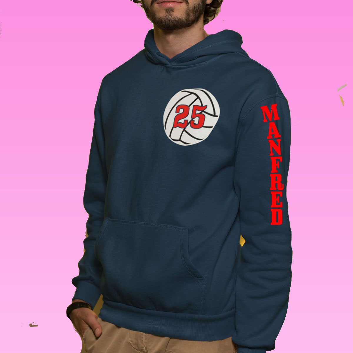 personalized volleyball hoodie with name & number