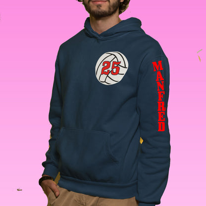 personalized volleyball hoodie with name & number