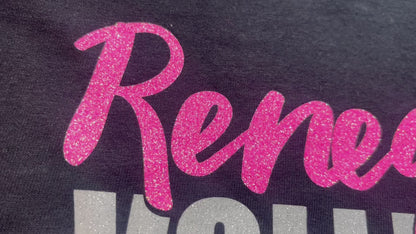 Custom Glitter Volleyball Mom Shirt with Name & Number