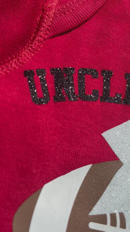 Uncle's Biggest Fan Football Baby Bodysuit or Toddler Shirt | personalized football uncle baby announcement