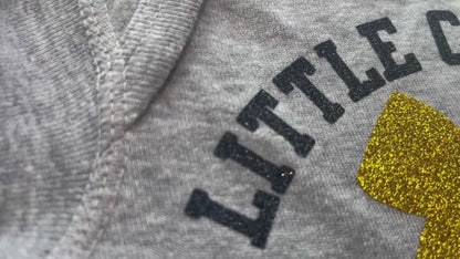 Glitter Little Cousin Biggest Fan Baseball Baby Bodysuit or Toddler Shirt with Name & Number