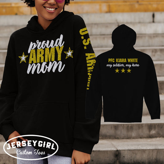 custom proud Army mom hoodie